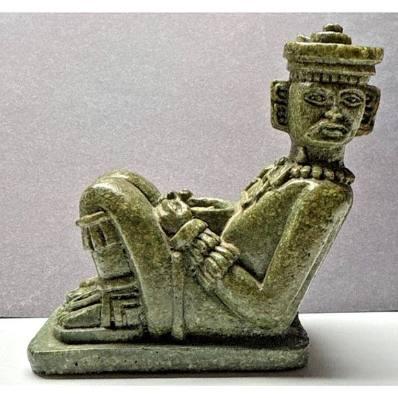Vintage Chacmool Toltec Mayan Figurine Crushed Stone Resin Composite As Is Read - Picture 13 of 13